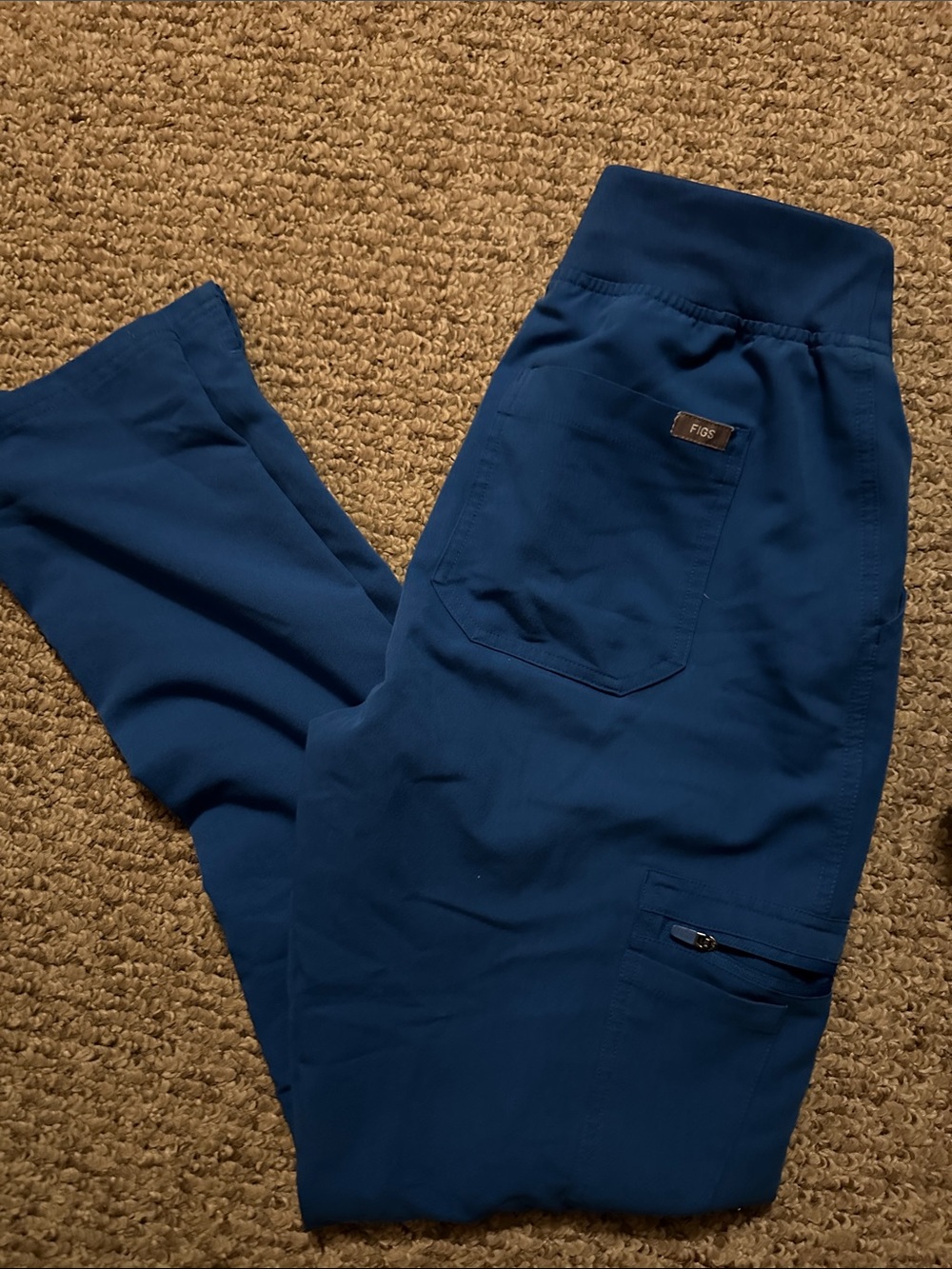 Figs Royal Blue Scrub Pants with Zip Pocket